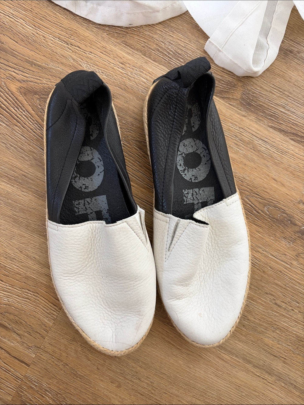 SOREL || Black and White Espadrille Platform Slip-Ons